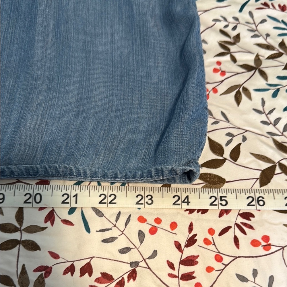 Time and Tru Denim Blue Ruffle Sleeve Blouse - Picture 7 of 7